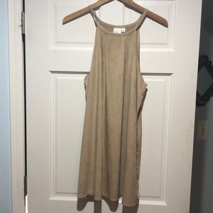 Tan Suede Mini Dress